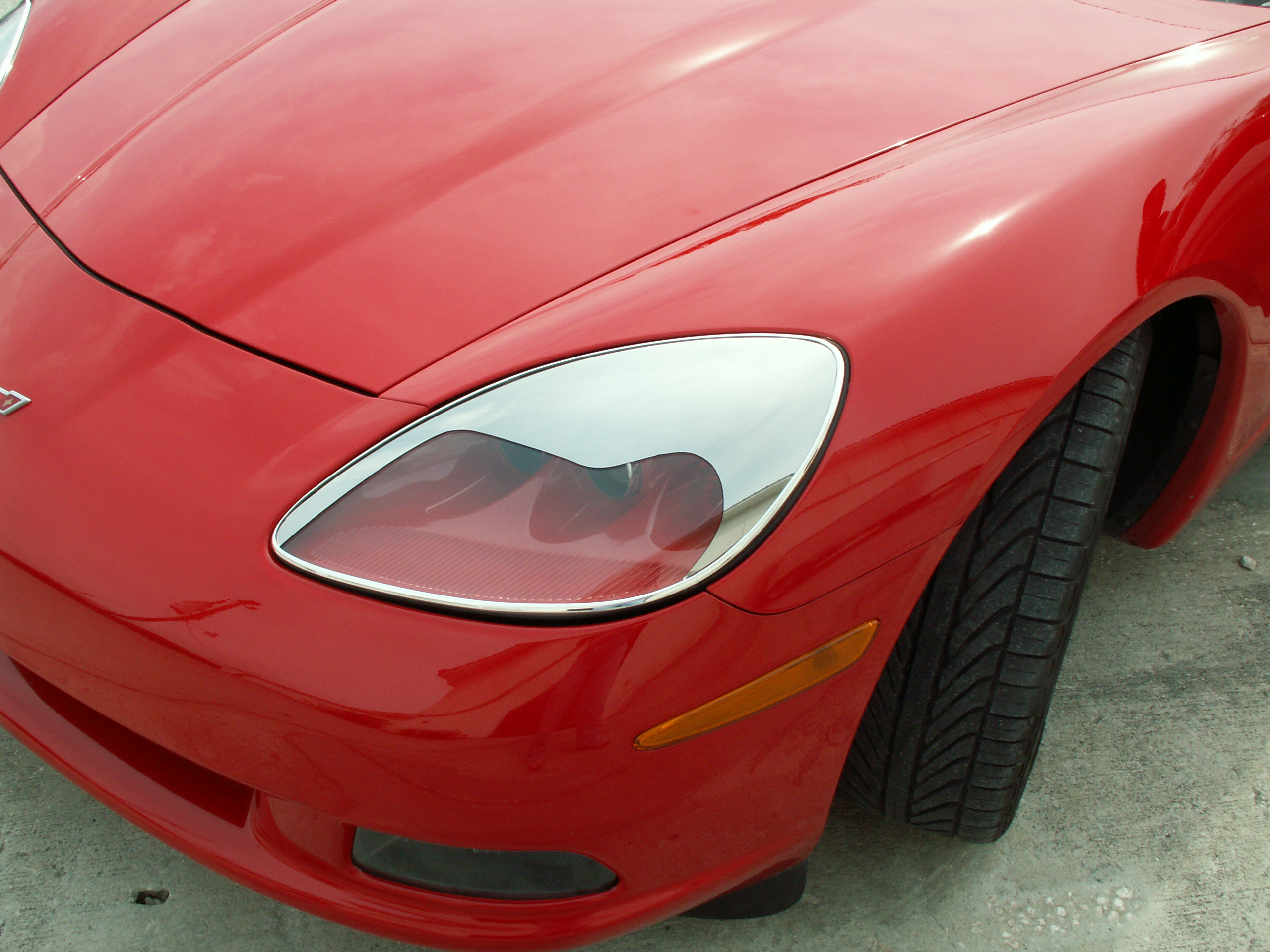 C6 Corvette Headlight Aggressive Eyebrow Kit 2Pc - Chrome ABS 2005-2013 C6 all models